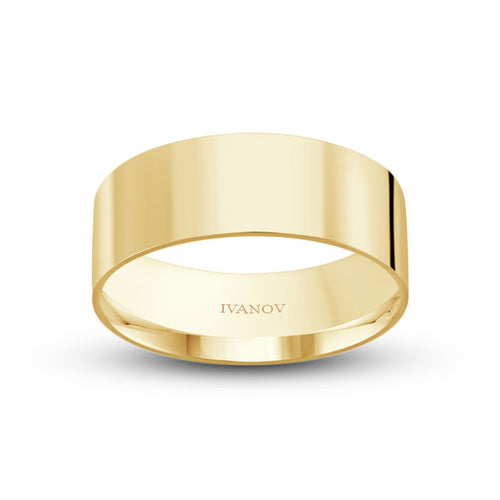 14k Gold Men's Wedding Band - Chariton 8mm polished
