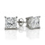 Princess cut lab diamond earrings studs white gold