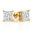 Princess diamond earrings studs rose gold