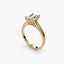Solitaire gold ring with a radiant diamond