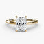 Solitaire gold ring with a radiant cut diamond