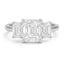 Three stone radiant cut lan grown diamond engagement ring white gold Ivanov