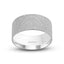 14k white gold wedding band rolled finish flat style 10mm width Ivanov