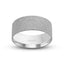 14k white gold wedding band rolled finish flat style 9mm IVANOV
