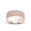 14k rose gold wedding ring rolled finish flat style 8mm width