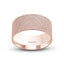 14k rose gold wedding band rolled finish flat style 10mm width