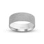 14k white gold wedding ring rolled finish flat style 8mm width