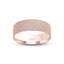 7mm Rose gold ring with textured band finish  and 'IVANOV' branding on a white background
