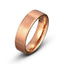 Rose gold tungsten ring brushed flat 6mm