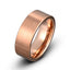Rose gold tungsten ring brushed finish flat minimalist style 8mm