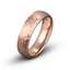 Rose gold tungsten ring brushed hammered domed 6mm