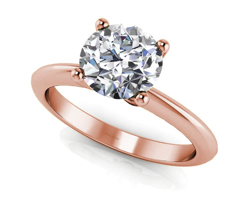 14k rose gold round diamond solitaire engagement ring
