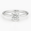 Round diamond solitaire engagement ring white gold