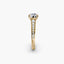 Gold ring with diamonds on a white background