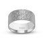 14k white gold wedding ring scratched finish 10mm width