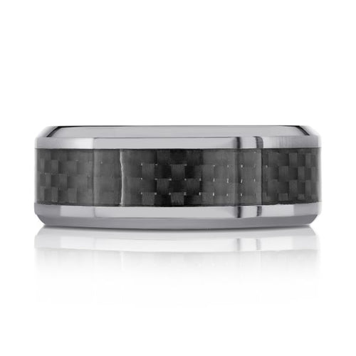 The Ferrox - Tantalum Ring with Carbon Fiber Inlay and Beveled Edges
