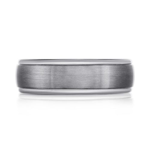 The Onyxion - Tantalum Ring with Brushed Finish and Polished Stepped Edges 6mm