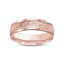 14k rose gold wedding ring scratched finish polished stepped edges 6mm width