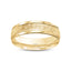 14k yellow gold wedding ring scratched finish polished stepped edges 6mm width