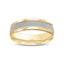 Two tone 14k solid gold wedding band white gold rolled  center yellow gold stepped edges  6mm