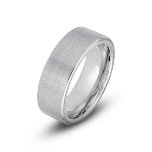 Flat Brushed Tungsten Wedding Ring – Available in 6mm or 8mm