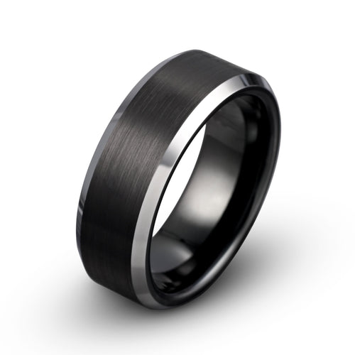 Leonidas Black Tungsten Wedding Band - Ivanov Jewelry