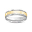 14k gold two tone wedding band yellow gold white 6mm width