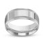 Silver white gold ring polished mill-grained 9mm with 'IVANOV' branding on a white background