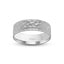 14k white gold ring with hammered textured surface 7mm width and 'IVANOV' branding on a white background