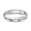 Silver wedding band 4mm width polished finish milgrained edges with 'IVANOV' engraving on a white background