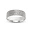 14k white gold ring with scratched textured finish band 7mm and 'IVANOV' branding on a white background