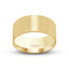 Yellow gold brushed wedding ring 10mm width