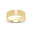 14k yellow gold wedding ring brushed finish flat style 7mm width