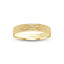 Gold ring with hammered textured band finish flat style 3mm width and 'IVANOV' branding on a white background