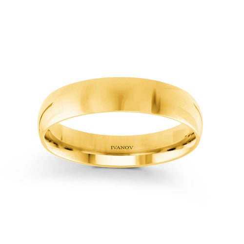 14k Gold Wedding Band 5mm Dome - Apollonios