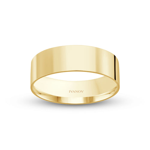 14k Gold Wedding Band - Charalampos 7mm Flat