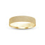 Gold ring with rolled textured surface flat style 4mm width and 'IVANOV' engraving on a white background