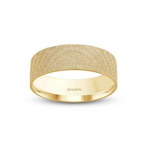 The Timeless Bond Ring: 14K Gold. Rolled Finish. 7mm Flat. Make It Yours.