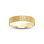 Gold ring scratched finish flat style 4mm with 'IVANOV' engraving on a white background