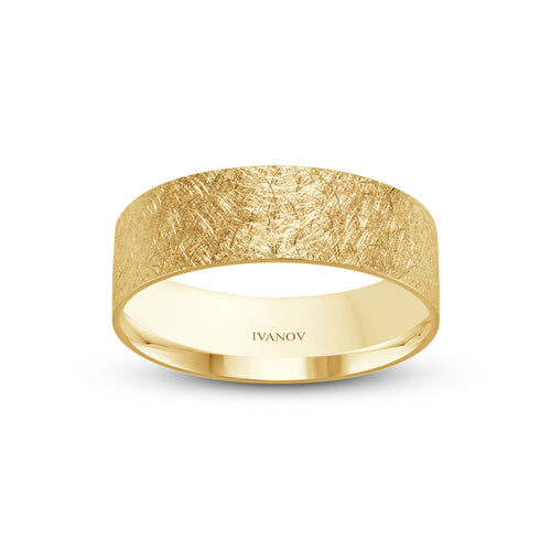The True Path Ring: 14K Gold. Scratched. 7mm. Personalized.
