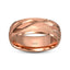 14k solid rose gold band for men diamond cut rhombus design polished edges 8mm