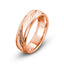 14k rose gold mens wedding band brushed grooved polished mill grained edges