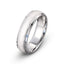 14k white gold wedding ring brushed finish domed style polished edges 6mm