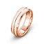 14k rose gold wedding band brushed finish domed style 6mm width
