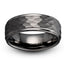 Gunmetal tungsten ring bushed hammered finish polished stepped edges 8mm