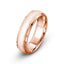 Solid rose gold brushed domed band polished edges 6mm