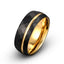 Two tone tungsten ring hammered brushed grooved