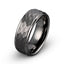 Gunmetal hammered brushed tungsten ring polished stepped edges 8mm