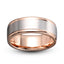 Two tone mens wedding band 14k solid gold