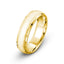 Solid yellow gold wedding band brushed finish polished edges domed style 6mm